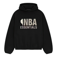 Zwarte Fear of God Essentials NBA hoodie met opvallend grijs NBA-logo, oversized pasvorm en zachte afwerking voor optimaal comfort en streetwearstijl