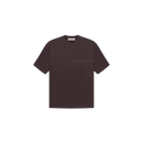 Fear of God Essentials Plum T-shirt front view highlighting deep plum color, relaxed silhouette and chest Essentials logo.