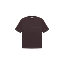 Fear of God Essentials Plum T-shirt front view highlighting deep plum color, relaxed silhouette and chest Essentials logo.