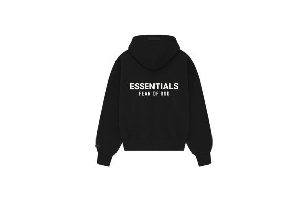Fear of God Essentials SS25 Jet Black Hoodie