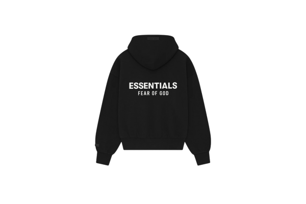 Fear of God Essentials SS25 Jet Black Hoodie