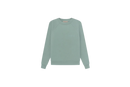 Fear of God Essentials Sycamore Sweater flat lay showing muted green tone, soft knit texture and minimalist Essentials chest logo.