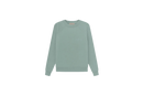 Fear of God Essentials Sycamore Sweater flat lay showing muted green tone, soft knit texture and minimalist Essentials chest logo.