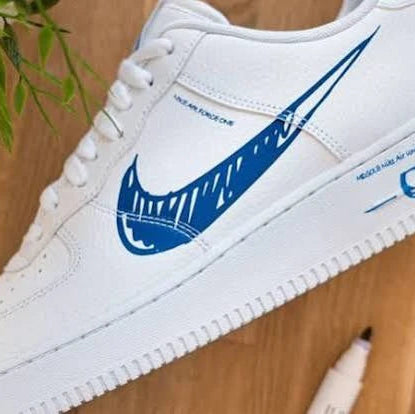 Nike Air Force 1 Low Sketch White Royal (CW7581-100) | Snrkickz