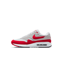 Nike Air Max 1 ‘86 Golf Sport Red – zijkant met Big Bubble en sportieve rode accenten, verkrijgbaar bij Snrkickz