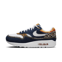 Nike Air Max 1 Premium Denim Leopard Style FJ4452-432  Colorway Medium Blue/White/University Gold/Picante Red/Metallic Gold/Desert Ochre SNrkickz