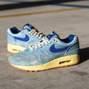 Nike Air Max 1 Dirty Denim on foot – gedragen met denim fit en retro vibes, gestyled via Snrkickz