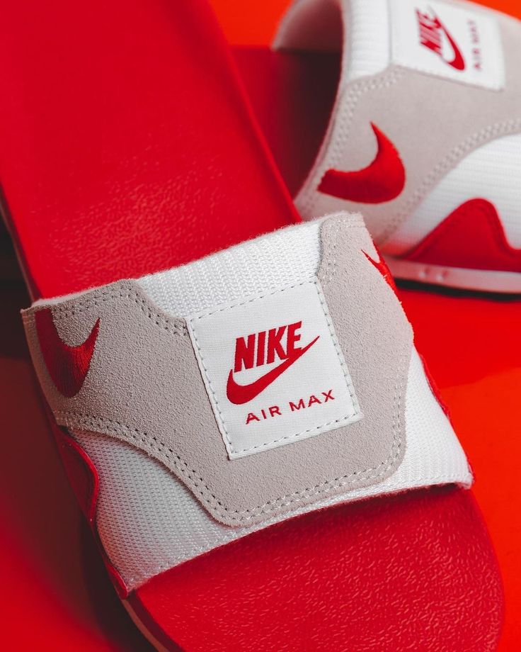 Nike Air Max 1 Slide White University Red