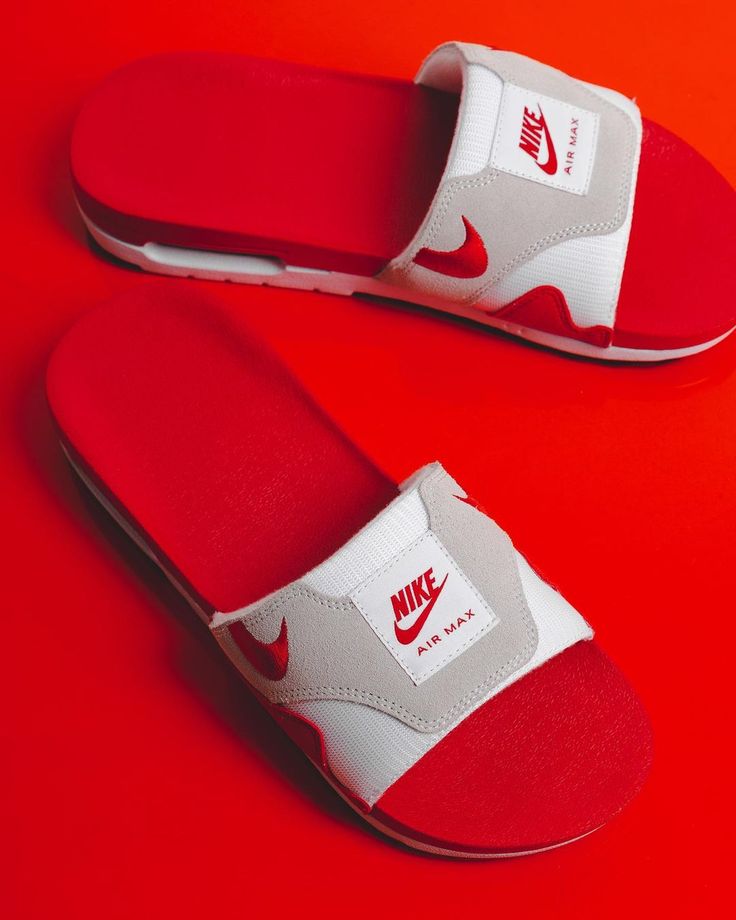 Nike Air Max 1 Slide White University Red