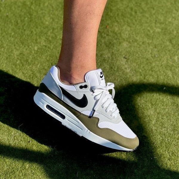 Nike Air Max 1 White Black Medium Olive