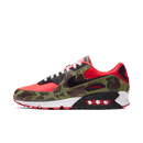 Sideview van de Nike Air Max 90 Reverse Duck Camo met infrared mesh toebox, camo mudguard en witte midsole