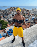 Detail van het Alcatraz-logo en Corteiz-branding op de hiel van de Nike Air Max 95 SP Honey Black x Corteiz Sneaker.