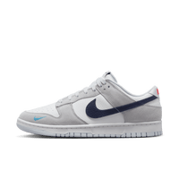 Nike Dunk Low White Grey Navy Aqua Mini Swoosh - SnrKickz