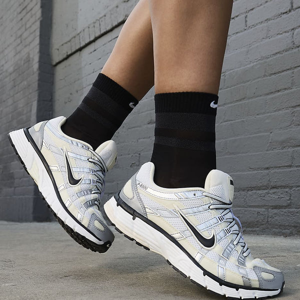 Nike P-6000 White Metallic Silver Black