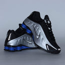 Nike Shox R4 Metallic Silver Black Racer Blue
