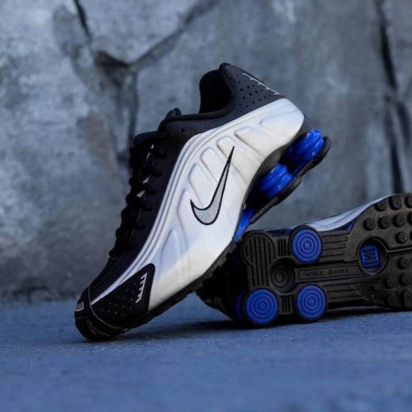Nike Shox R4 Metallic Silver Black Racer Blue
