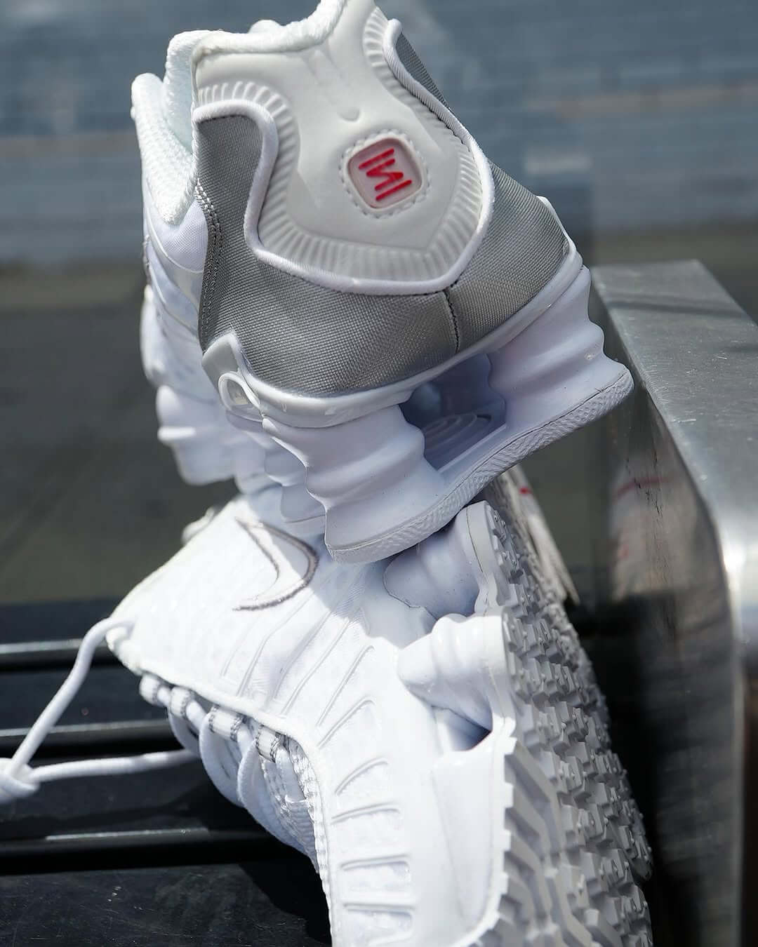 Nike Shox TL White Metallic Silver Max Orange