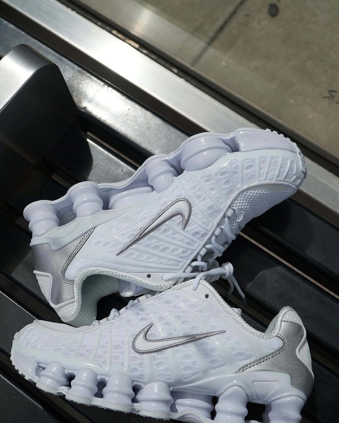 Nike Shox TL White Metallic Silver Max Orange