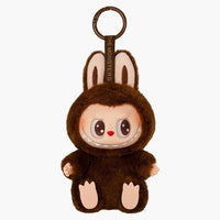 Pop Mart Labubu Have a Seat Duoduo – sealed vinyl plush blind box met Duoduo zittend, donkerbruine fluffy textuur en oren

