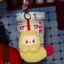 Pop Mart Labubu Wacky Mart Earphone Case – display met meerdere cases, helder geëtaleerd voor retail