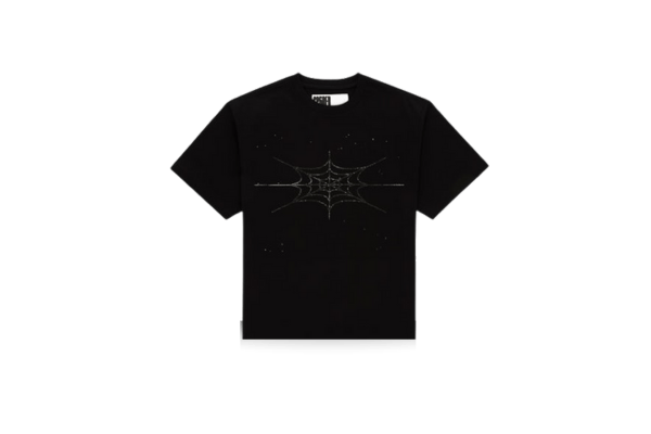 Sp5der Rhinestone Silk T-shirt Black