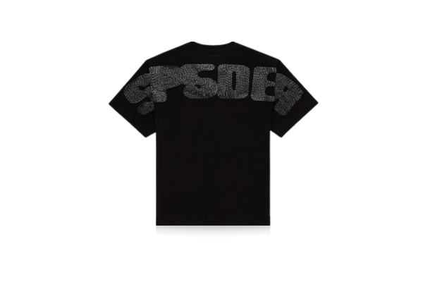 Sp5der Rhinestone Silk T-shirt Black