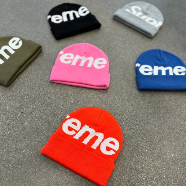 Supreme Big Logo Beanie (FW24) Ash Grey