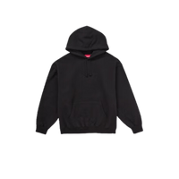 Supreme Satin Applique Hooded Sweatshirt Black FW24 | Snrkickz Supreme Satin Applique Hooded Sweatshirt Black FW24 | Snrkickz