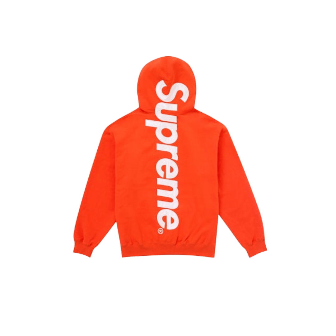Supreme Satin Applique Hooded Sweatshirt (FW24) Bright Orange