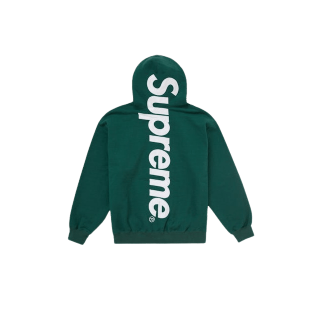 Supreme Satin Applique Hooded Sweatshirt (FW24) Dark Green