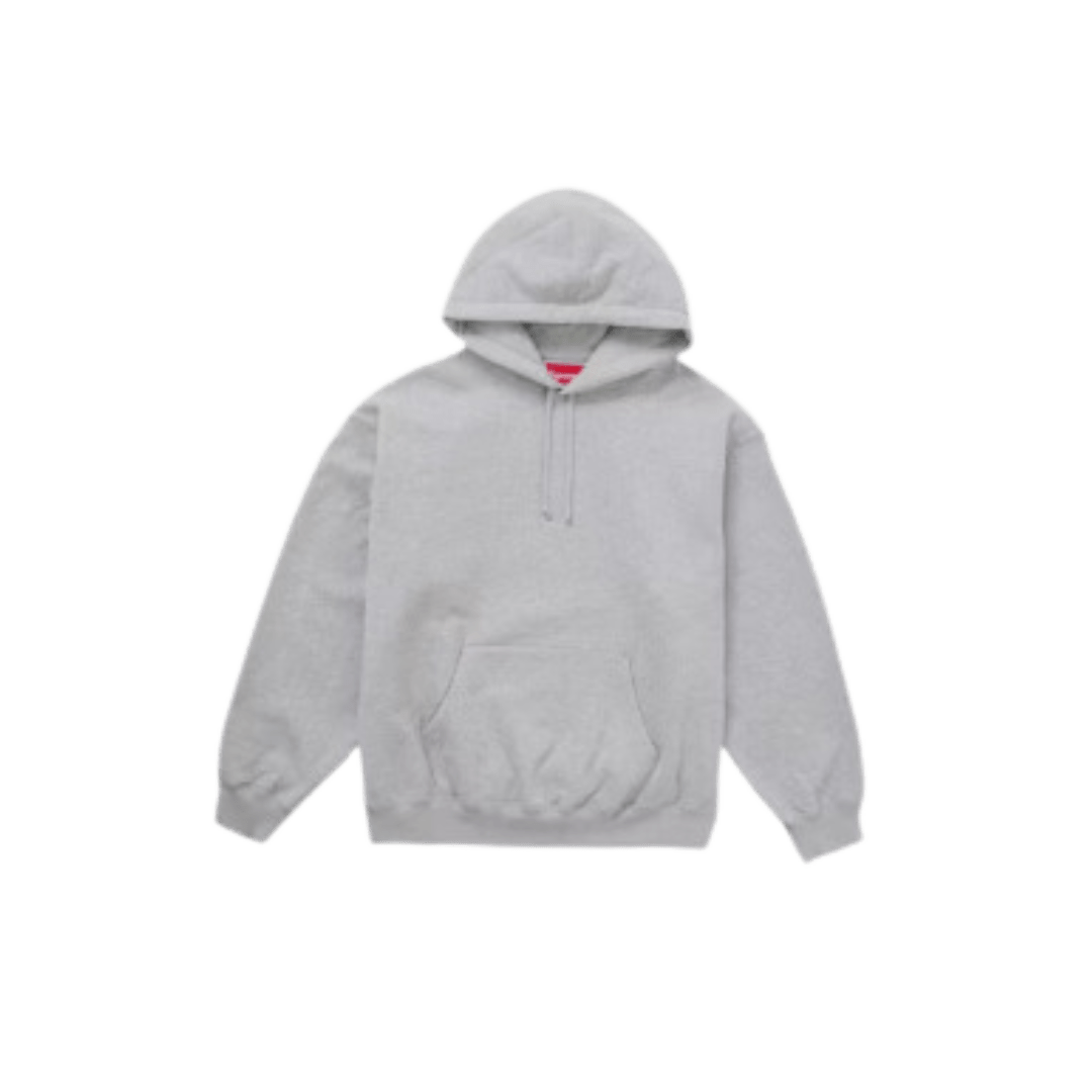 Supreme Satin Applique Hooded Sweatshirt (FW24) Heather Grey