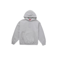 Supreme Satin Applique Hooded Sweatshirt (FW24) Heather Grey