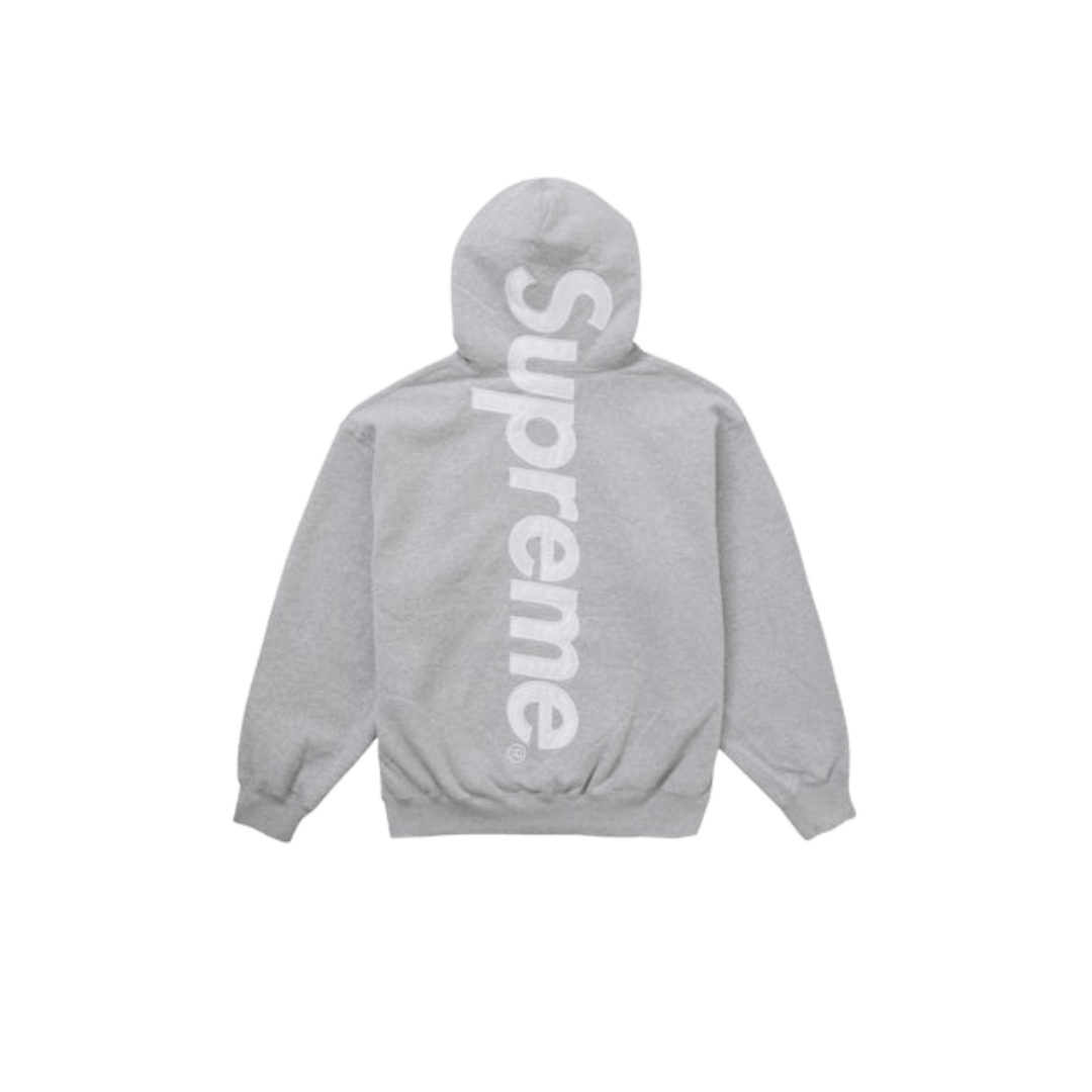 Supreme Satin Applique Hooded Sweatshirt (FW24) Heather Grey