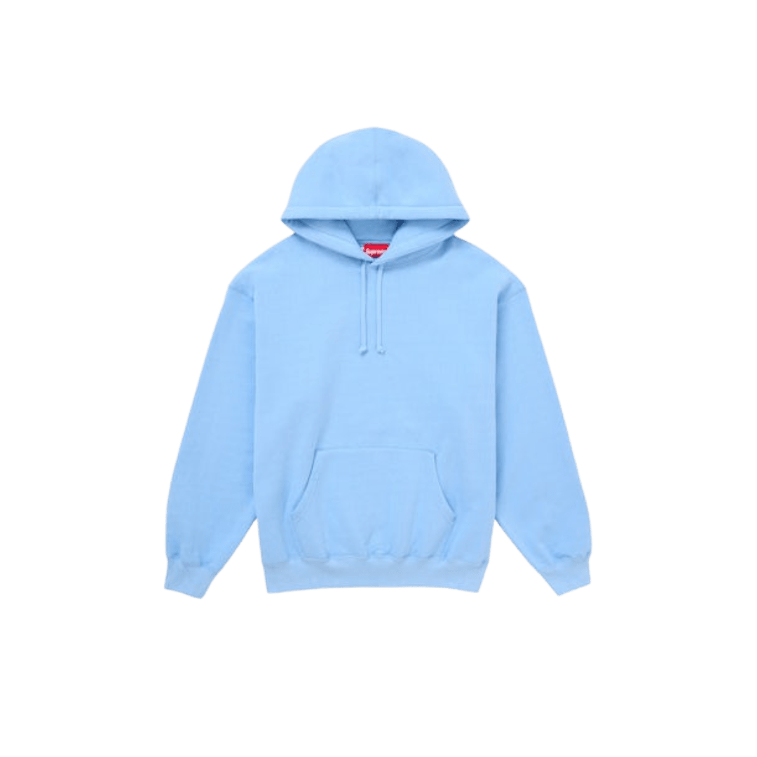 Supreme Satin Applique Hooded Sweatshirt (FW24) Light Blue