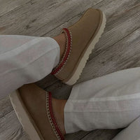 UGG Tasman II Slipper Sand Dark Cherry (Women's) 1174470-SDDR  Sand/Dark Cherry Snrkickz on feet