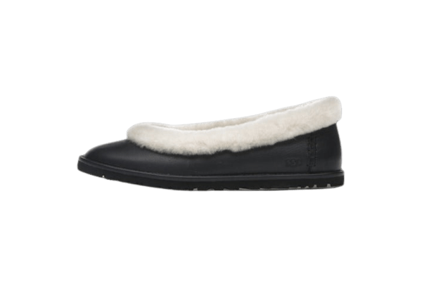 UGG Zora Leather Ballet Flat Black 1178450-BLK (Women's)  Snrkickz